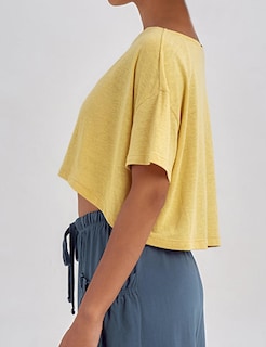 Foto 3 | Foto 3 | Top Missactiver De Gran Tamaño Con Hombros Descubiertos Amarillo Para Mujer - Venta Internacional.