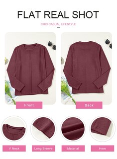 Foto 5 | Foto 5 | Blusas Evaless Para Mujer  Verano  Otoño  Casual  Color Rojo  Talla M - Venta Internacional.