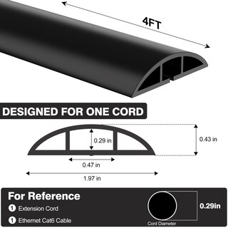 Foto 2 | Foto 2 | Cubierta De Cable De Suelo Crocsee Autoadhesiva Gestión De Cables De 4 Pies - Venta Internacional.