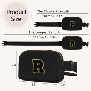 Foto 5 | Foto 5 | Letra Inicial Personalizada Fanny Pack Vorolo Negra - Venta Internacional.