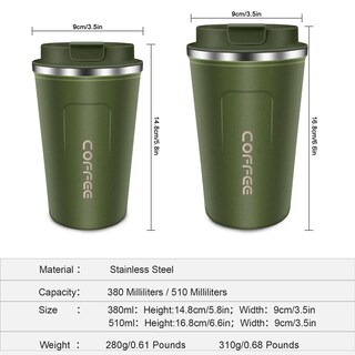Foto 6 | Foto 6 | Taza De Café Aislante Jtryemu 500 Ml Aspiradora De Acero Inoxidable - Venta Internacional.