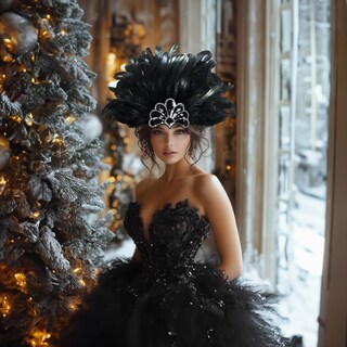 Foto 3 | Foto 3 | Headdress Homelex Black Feather Carnival Para Mujer Con Máscara - Venta Internacional.