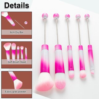 Foto 3 | Foto 3 | Juego De Brochas De Maquillaje Allgemdiy Beadable 10 Piezas Tiedye Pink - Venta Internacional.