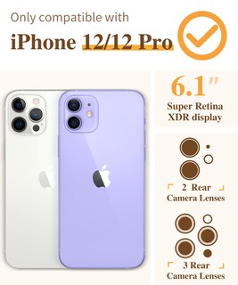 Foto 2 | Foto 2 | Funda De Teléfono Gviewin Para Iphone 12/12 Pro De 6.1 Pulgadas Con Protector De Pantalla - Venta Internacional.