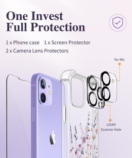 Foto 7 | Foto 7 | Funda De Teléfono Gviewin Para Iphone 12/12 Pro De 6.1 Pulgadas Con Protector De Pantalla - Venta Internacional.