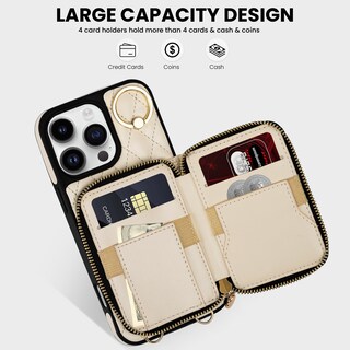Foto 2 | Foto 2 | Funda Tipo Cartera Keallce Para Iphone 16 Pro De 6 3 Pulgadas Con Rfid Color Beige - Venta Internacional.