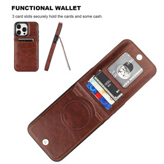 Foto 3 | Foto 3 | Funda Tipo Cartera Para Iphone 15 Pro Max Kihuwey Con Magsafe Brown - Venta Internacional.