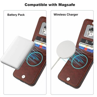 Foto 4 | Foto 4 | Funda Tipo Cartera Para Iphone 15 Pro Max Kihuwey Con Magsafe Brown - Venta Internacional.