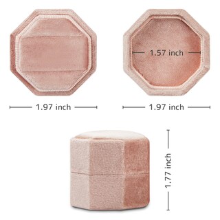 Foto 5 | Foto 5 | Estuche Para Anillos Vacfulliven Velvet Wedding Con 2 Ranuras Color Rosa Empolvado - Venta Internacional.
