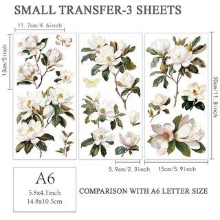 Foto 2 | Foto 2 | Pegatinas Olycraft Con Magnolia Blanca Se Frotan Sobre Transferencias Para Manualidades - Venta Internacional.