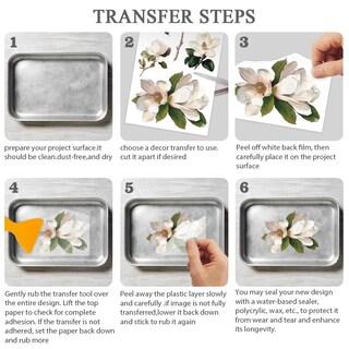 Foto 3 | Foto 3 | Pegatinas Olycraft Con Magnolia Blanca Se Frotan Sobre Transferencias Para Manualidades - Venta Internacional.