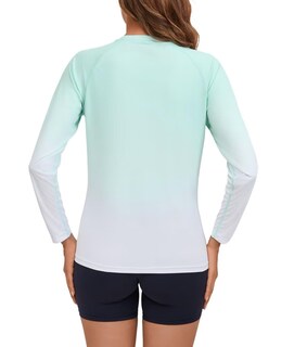 Foto 2 | Foto 2 | Rash Guard Eteoepo Para Mujer Manga Larga Upf 50+ Azul Claro - Venta Internacional.