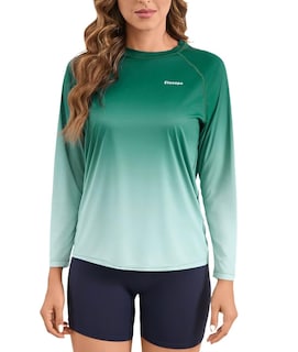 Foto 1 | Foto 1 | Rash Guard Eteoepo Para Mujer Upf 50+ Manga Larga Verde Talla L - Venta Internacional.