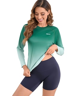 Foto 3 | Foto 3 | Rash Guard Eteoepo Para Mujer Upf 50+ Manga Larga Verde Talla L - Venta Internacional.
