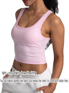 Foto 5 | Foto 5 | Camiseta Sin Mangas Danysu De Algodón Acanalado Con Sujetador Incorporado Para Mujer Color Rosa S - Venta Internacional.