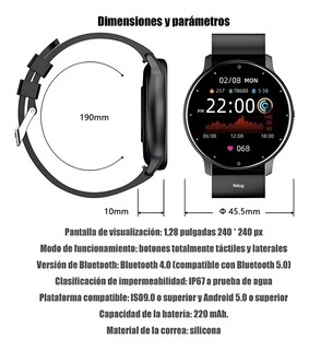 Foto 4 | Foto 4 | Reloj Inteligente Hombre Mujer Llamada Bluetooth Smartwatch Ios Negro