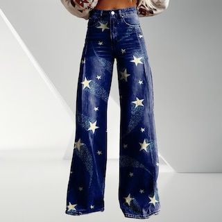 Foto 2 | Foto 2 | Pantalones Palazzo Lufhbehb Para Mujer Cintura Alta Estampado Floral Bohemio - Venta Internacional.