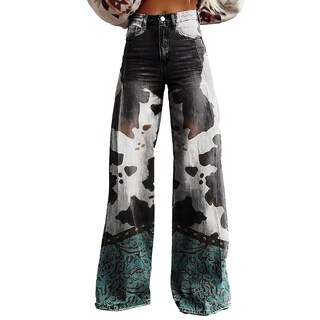 Foto 1 | Foto 1 | Pantalones Palazzo Lufhbehb Para Mujer  Cintura Alta  Estampado Floral Bohemio - Venta Internacional.