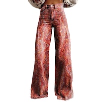 Pantalones Palazzo Lufhbehb Para Mujer Cintura Alta Estampado Floral Bohemio - Venta Internacional.