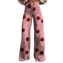 Pantalones Palazzo Lufhbehb Para Mujer Cintura Alta Estampado Floral Bohemio - Venta Internacional.