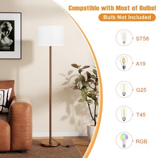 Foto 3 | Foto 3 | Lámpara De Pie Ambimall Modern De 152 Cm Con Pantalla Blanca Y Poste Marrón - Venta Internacional.