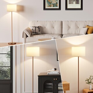 Foto 6 | Foto 6 | Lámpara De Pie Ambimall Modern De 152 Cm Con Pantalla Blanca Y Poste Marrón - Venta Internacional.