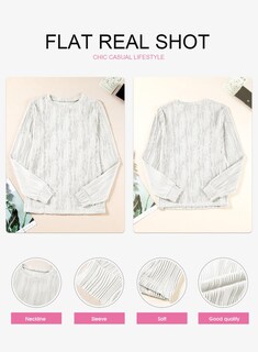 Foto 5 | Foto 5 | Vestido Tipo Camiseta Evaless Para Mujer Manga Larga Color Blanco Talla L - Venta Internacional.