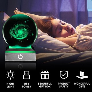 Foto 4 | Foto 4 | Luz Nocturna Oriamde 3d Galaxy Crystal Ball Con Cambio De Color - Venta Internacional.