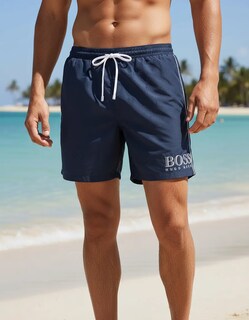 Foto 3 | Foto 3 | Short De Baño Hugo Boss Logo Color Azul Oscuro Para Hombre