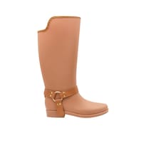 Bota Mujer Top Moda Impermeables Lluvia Casual Beige