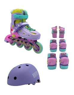 Foto 1 | Foto 1 | Combo De Patines Ajustables Speed Rainbow Casco Y Protecciones