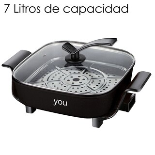 Foto 3 | Foto 3 | Olla Eléctrica You Función Vapor Sartén Antiadherente 7 L Negro 50/60 Hz