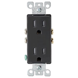 Foto 1 | Foto 1 | Outlet Leviton Decora 5-15r 125 V 15 A Resistente A Manipulaciones Negro - Venta Internacional.