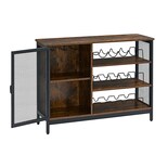 Gabinete De Bar Con Soporte Para Copas Y Porta Botella Estantes De Cocina Mini Cantina Para Vino Y Licores