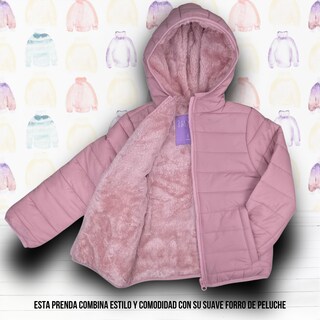 Foto 4 | Foto 4 | Chamarra Para Niña Mina Palo De Rosa Abrigadora Con Capucha Térmica Invernal