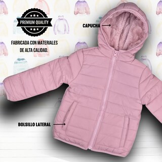 Foto 3 | Foto 3 | Chamarra Para Niña Mina Palo De Rosa Abrigadora Con Capucha Térmica Invernal