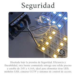 Foto 7 | Foto 7 | Fuente Poder Transformador Alimentación 24v 4.16a 100w Interior Cuerpo Metalico Delgado Ac 100v - 240v Iluminación Led Equipos