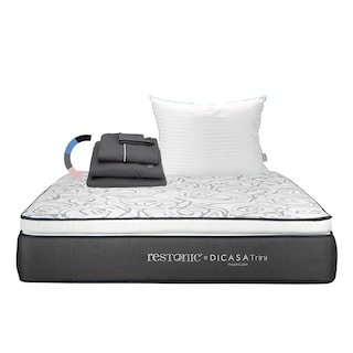 Foto 1 | Foto 1 | Colchón Restonic Trini Queen Size + Almohada Royal + Juego De Sábanas Royal