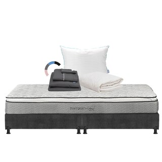 Foto 1 | Foto 1 | Colchón Restonic Vail King Size + Box + Almohada Royal + Protector Ultra + Sábanas Royal
