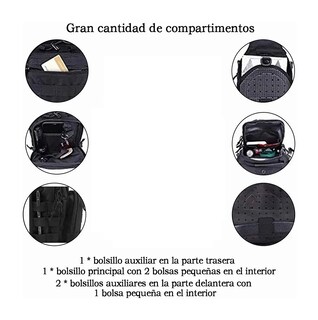 Foto 3 | Foto 3 | Mochila Belug Táctica Multifunción Mochila Cuerpo Cruzada Campismo Negro