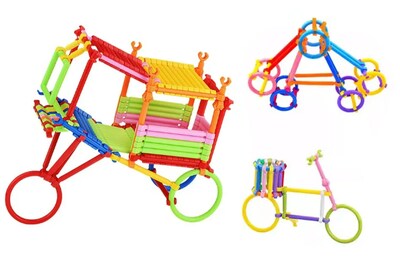 Foto 1 | Foto 1 | 400pcs Juego Didáctico Xtellar Niños Juguete Educativo Bloques Cubo Colorido