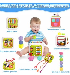 Foto 3 | Foto 3 | Juego De Enseñanza Xtellar Para Bebés Con Cubo De Actividades 7 En 1 Juguete Para Bebé