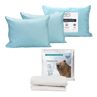 Foto 1 | Foto 1 | Protector De Colchón Spring Air Ultra Color Blanco King Size + 2 Almohadas Trinity