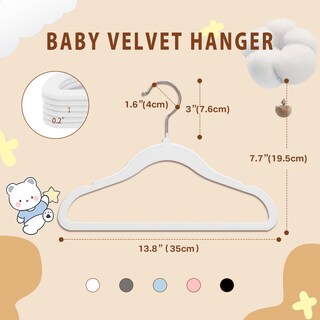 Foto 2 | Foto 2 | Perchas De Terciopelo Para Niños Wellong Baby  14 Cm  Antideslizantes  Paquete De 32 Unidades  Blancas - Venta Internacional.