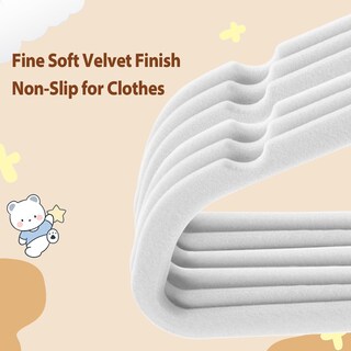 Foto 4 | Foto 4 | Perchas De Terciopelo Para Niños Wellong Baby  14 Cm  Antideslizantes  Paquete De 32 Unidades  Blancas - Venta Internacional.