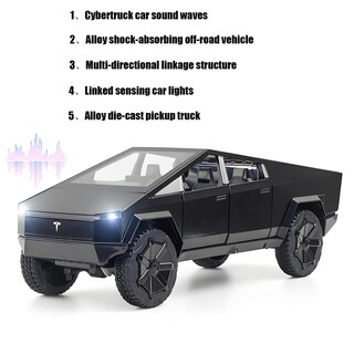 Foto 2 | Foto 2 | Camión De Juguete Bikibao Cybertruck De Metal Fundido A Presión Con Sonido Y Luz 1/32 - Venta Internacional.