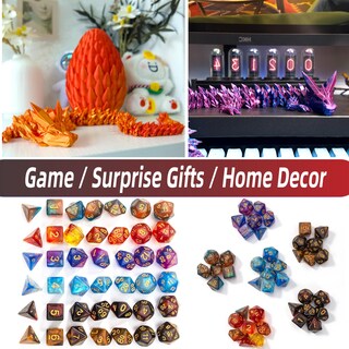 Foto 6 | Foto 6 | Juego De Dados Dnd Con Huevo De Dragón Impreso En 3d 7 Piezas Con Caja De Regalo - Venta Internacional.