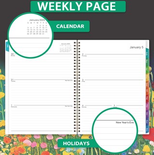 Foto 4 | Foto 4 | Planificador Semanal Mensual Coboll 2025 Con Pestañas De 21 X 27 Cm - Venta Internacional.