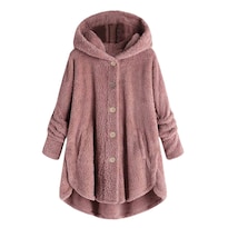 Chaqueta De Invierno De Lana De Talla Grande Para Mujer  Color Rosa - Venta Internacional.