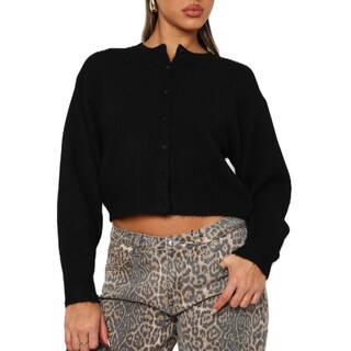 Foto 1 | Foto 1 | Jersey Tipo Cárdigan Ruewey Para Mujer Y2k Punto Corto Negro - Venta Internacional.